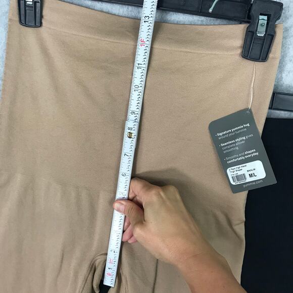 Yummie Shapewear Womens M/L Black Tan Shorts 2 Pack High Waist Shaping Smoothing - Picture 7 of 12